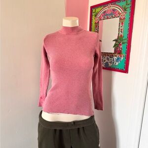 Pink Ribbed Long Sleeve Shirt